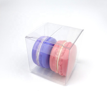 Custom food grade clear PVC PET plastic macaron cookie cake folding box packaging